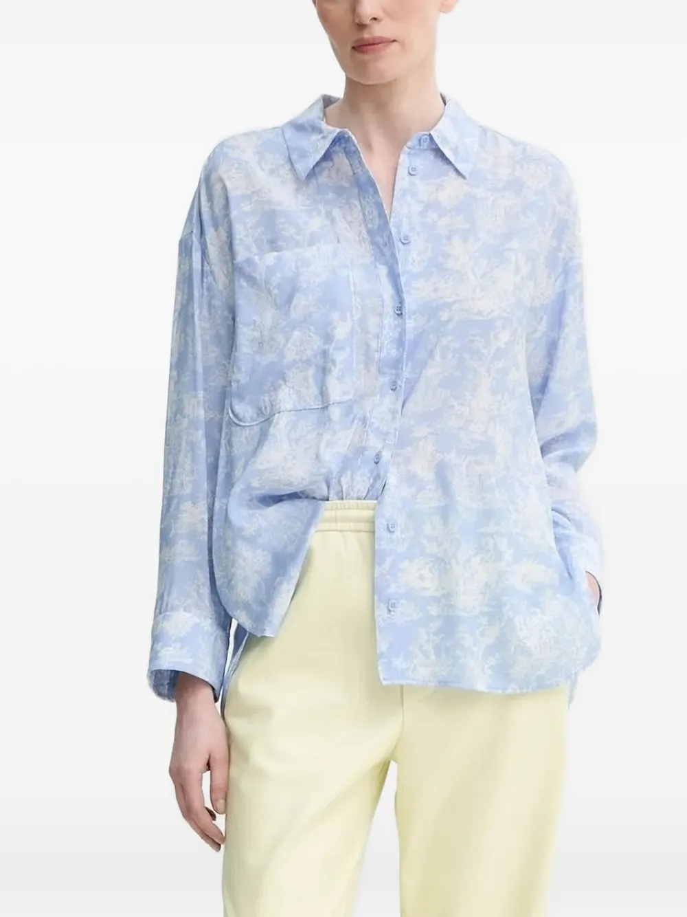 Munthe Toile-print Buttoned Shirt In Blue
