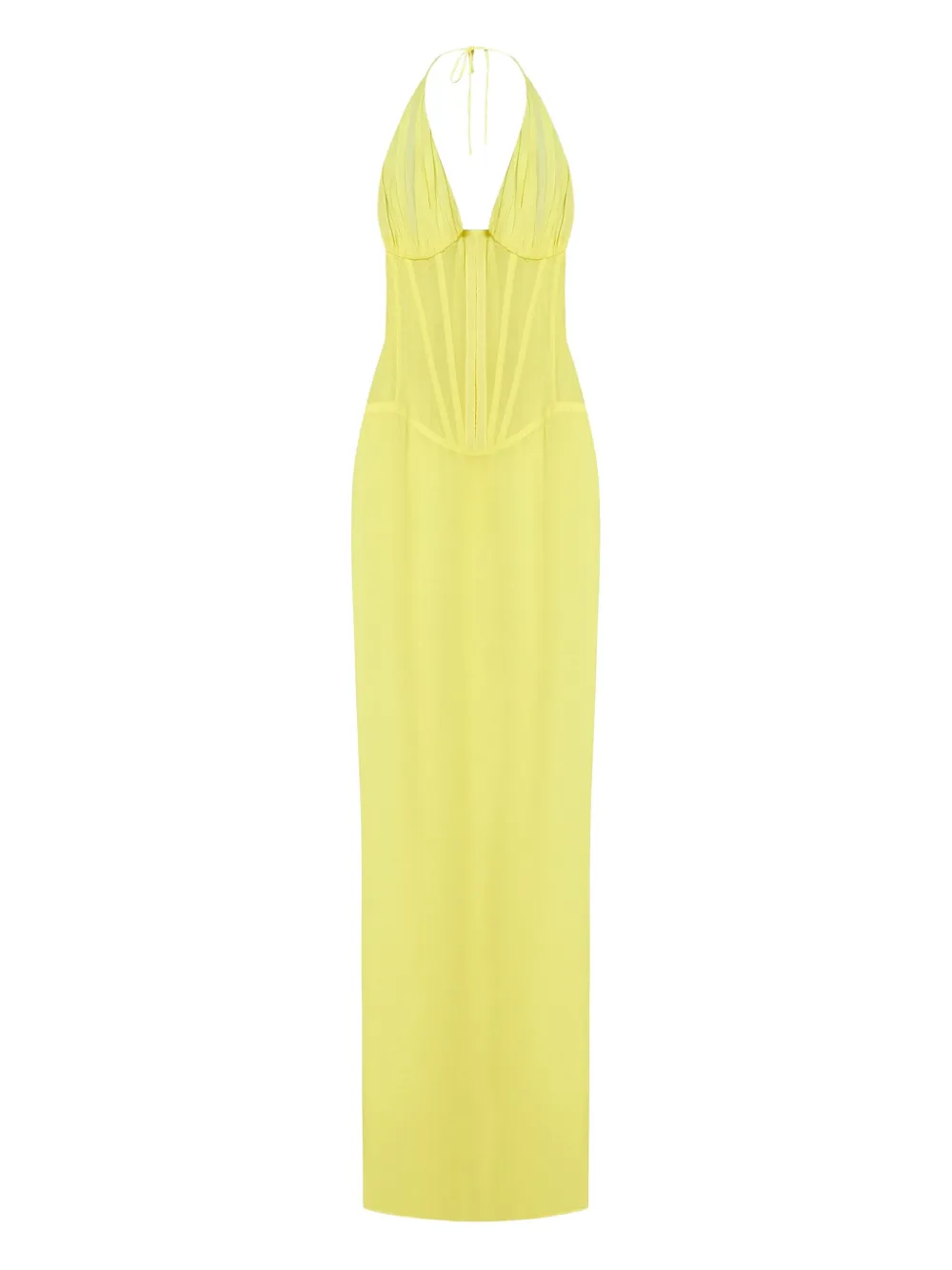 Mônot vestido largo con cuello halter | amarillo | Image 1