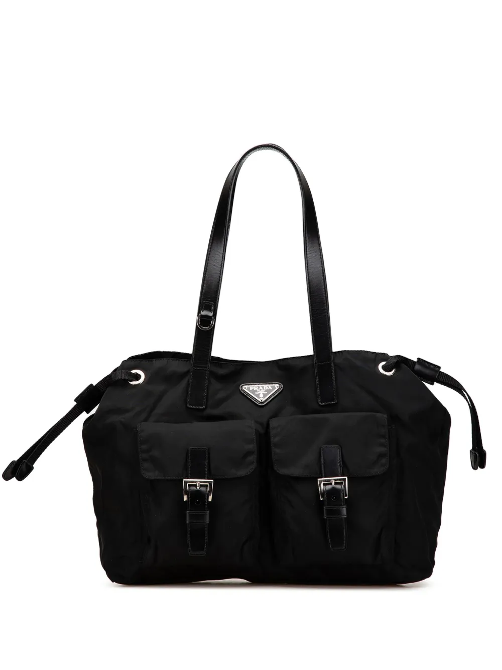 Prada Pre-Owned 2013-2024 Tessuto Double Pocket Drawstring Shopping Prada Pre-Owned 2013-2024 Tessuto Double Pocket Drawstring Shopping