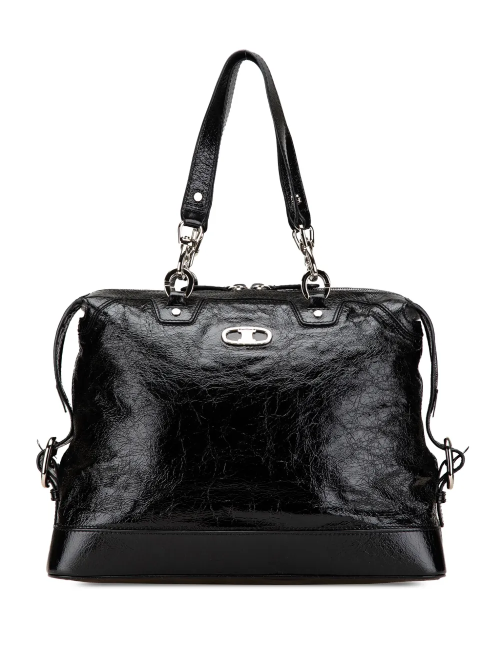 Céline Pre-Owned 2007 Crinkled Patent Macadam tote bag - ブラック Céline Pre-Owned 2007 Crinkled Patent Macadam tote bag - ブラック