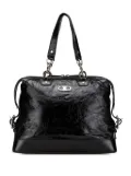 Céline Pre-Owned 2007 Crinkled Patent Macadam tote bag - Black