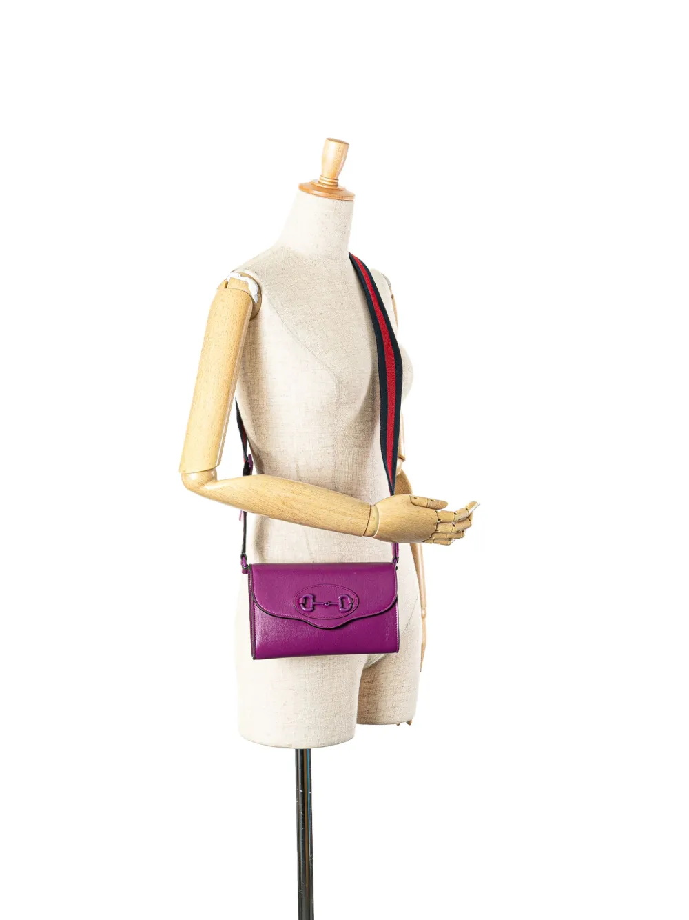 Gucci Pre-Owned 2016-2024 Mini Leather Horsebit 1955 Web crossbody bag | Pre-Owned | Image 2