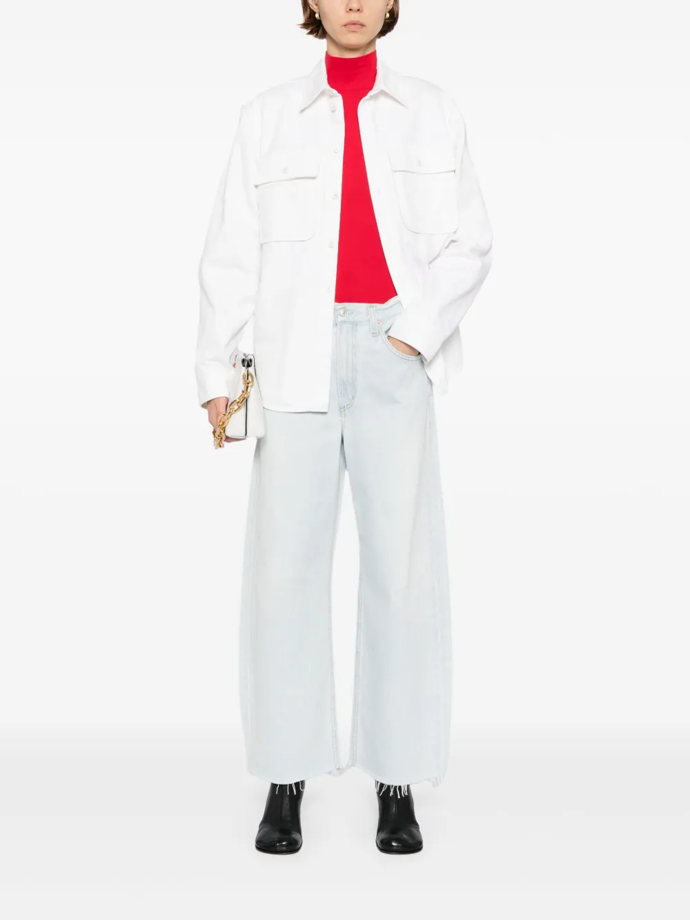 AGOLDE Jeans met franje - Blauw
