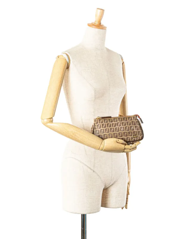 【海外配送可】【送料無料】 Fendi Pre-Owned Brown | Pouch Crystal Zucchino 2000-2010 ワンピース