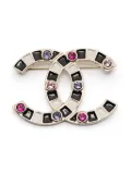 CHANEL Pre-Owned CC logo brooch - Black