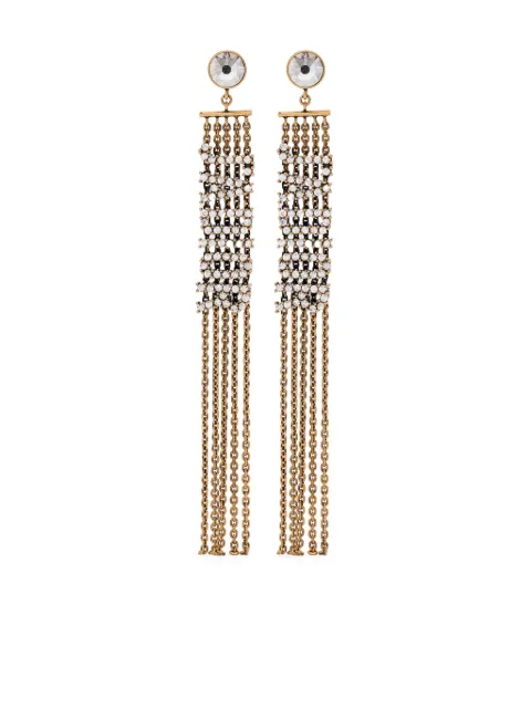 Christian Dior Pre-Owned J'adoir chained and crystal long earrings