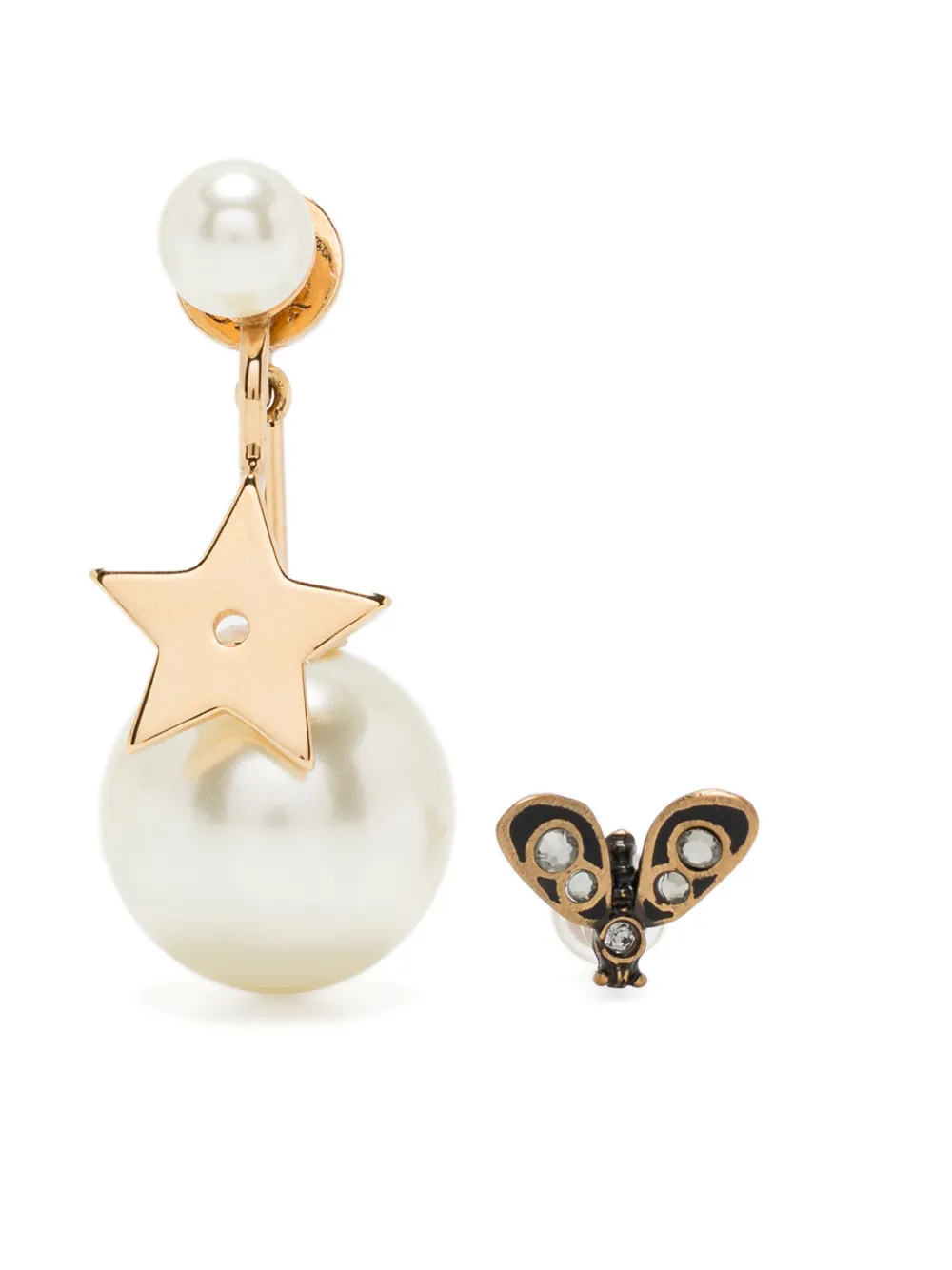 Christian Dior Pre-Owned スター ビー トライバル ピアス - ホワイト Christian Dior Pre-Owned スター ビー トライバル ピアス - ホワイト