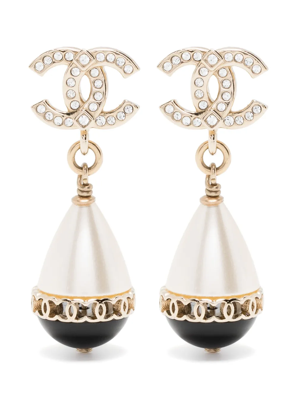 CHANEL Pre-Owned 2021 CC fantasy drop earrings | Black | Image 1