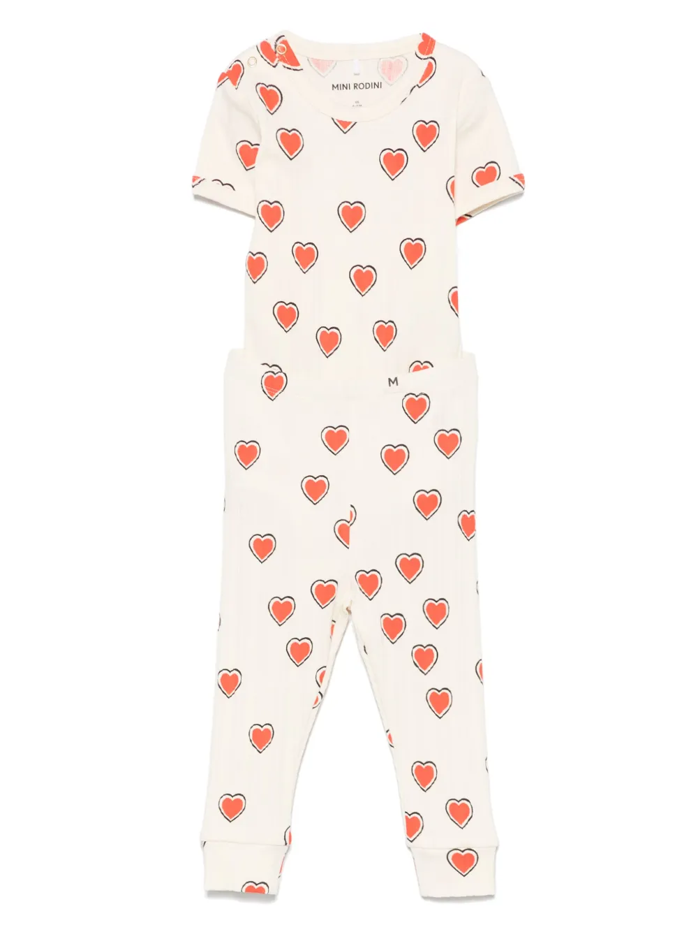 Mini Rodini heart-print tracksuit | neutro | Image 1