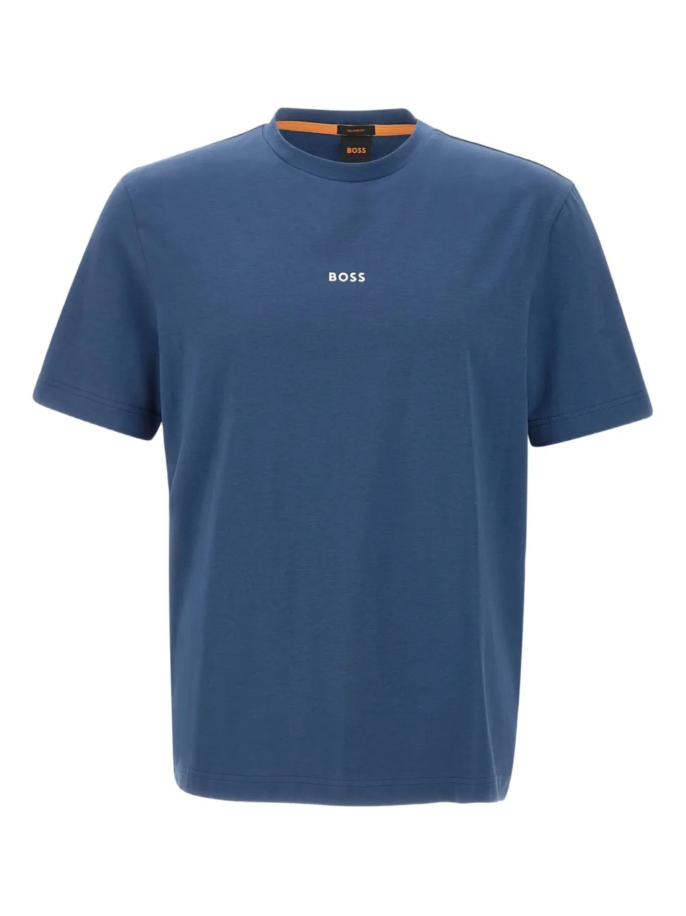 BOSS playera de algodón stretch con logo estampado | azul | Image 1