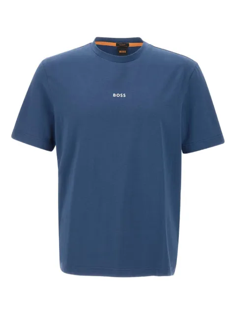 BOSS logo-print stretch-cotton t-shirt