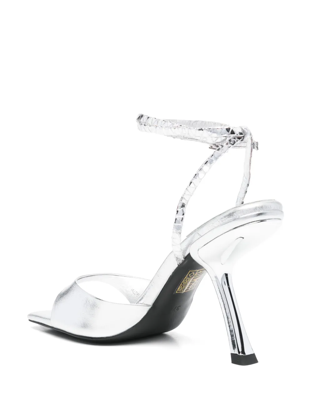 Jeffrey Campbell 70mm leather heeled sandals Silver