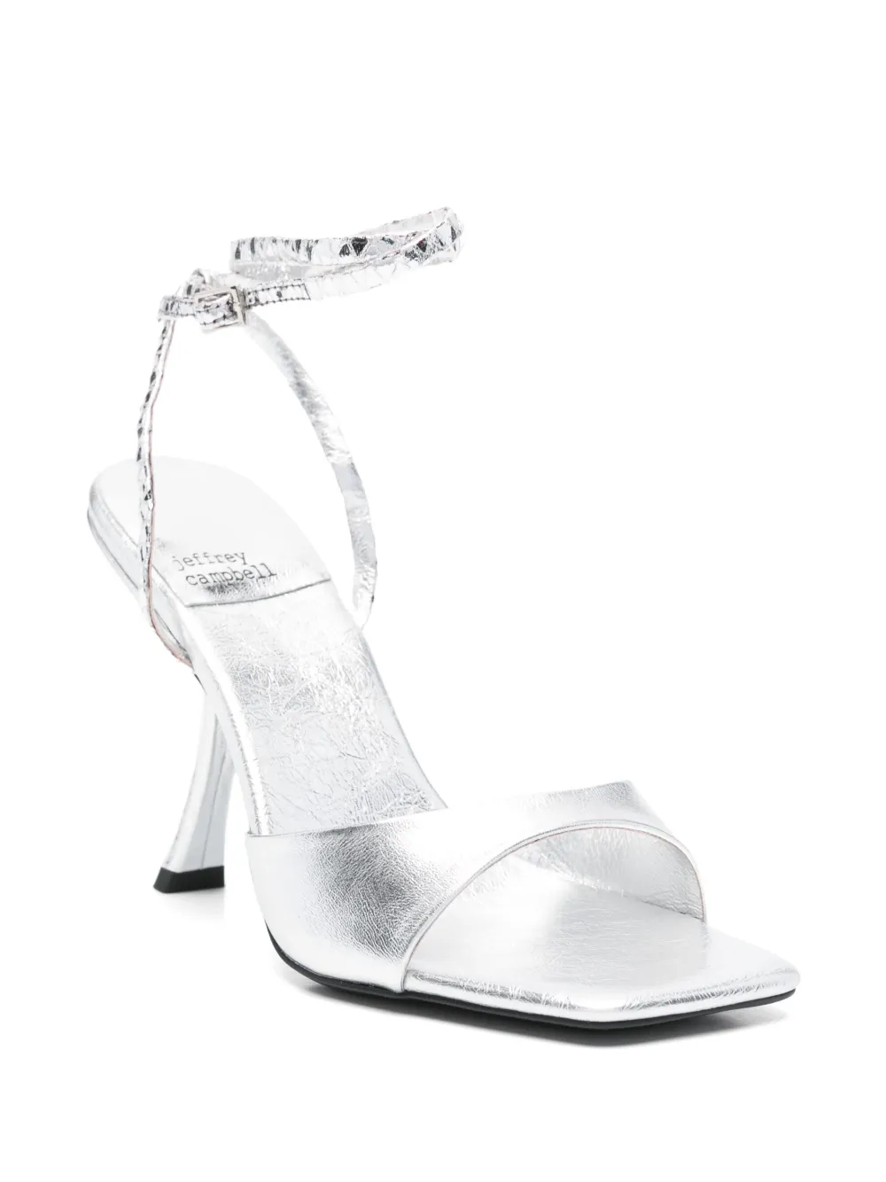Jeffrey Campbell 70mm leather heeled sandals Silver