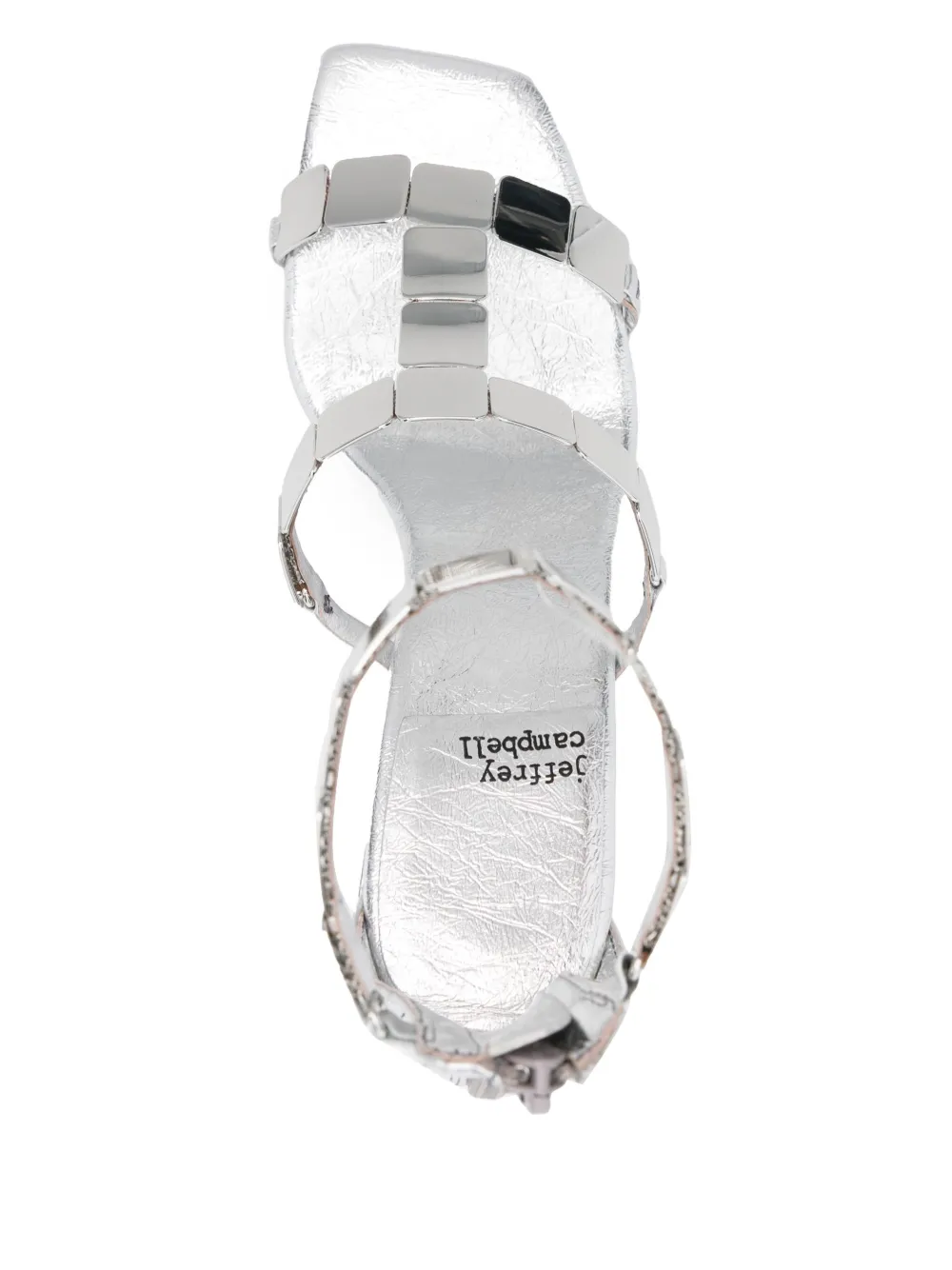 Jeffrey Campbell 70mm leather heeled sandals Silver