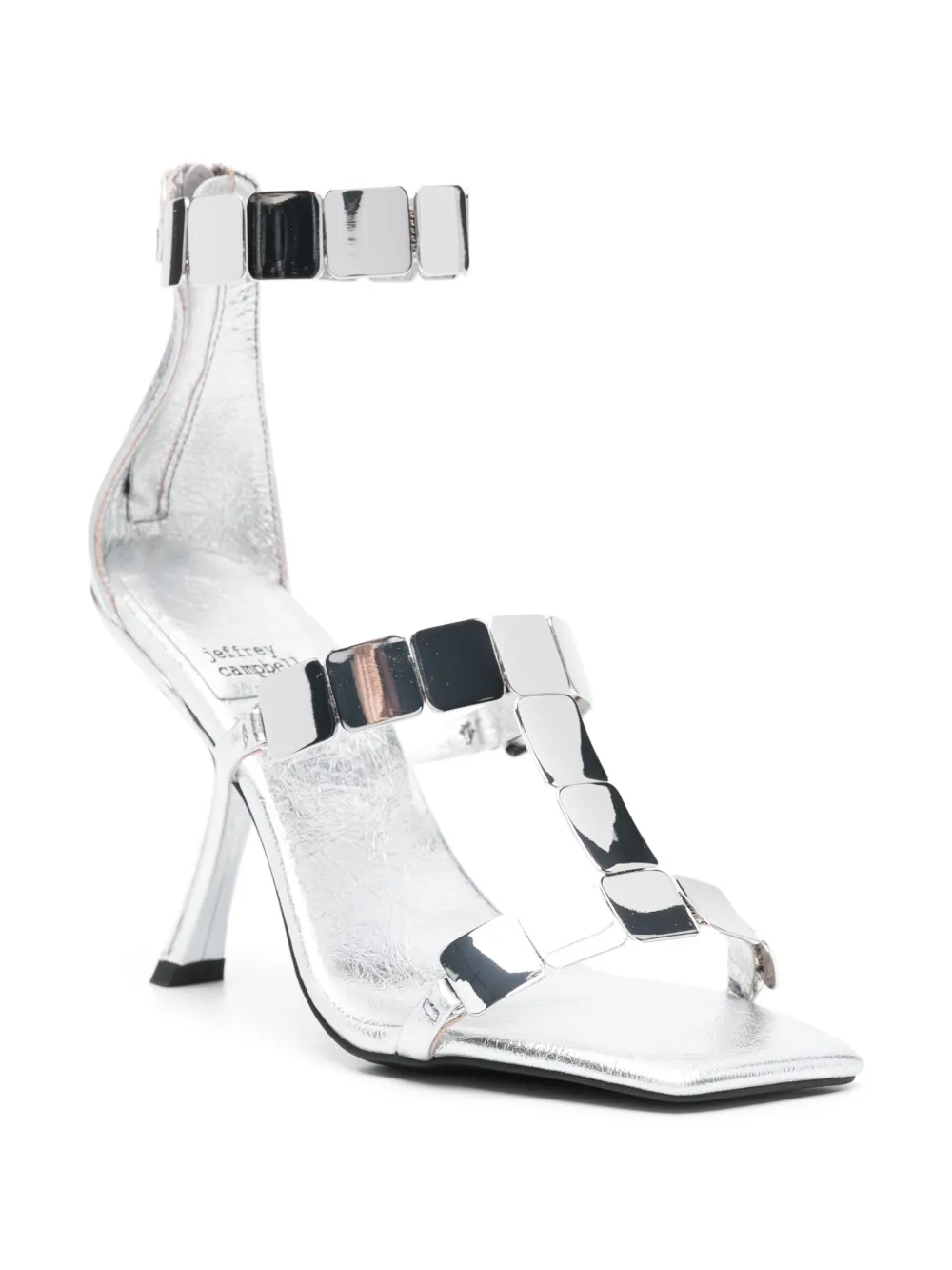 Jeffrey Campbell 70mm leather heeled sandals Silver