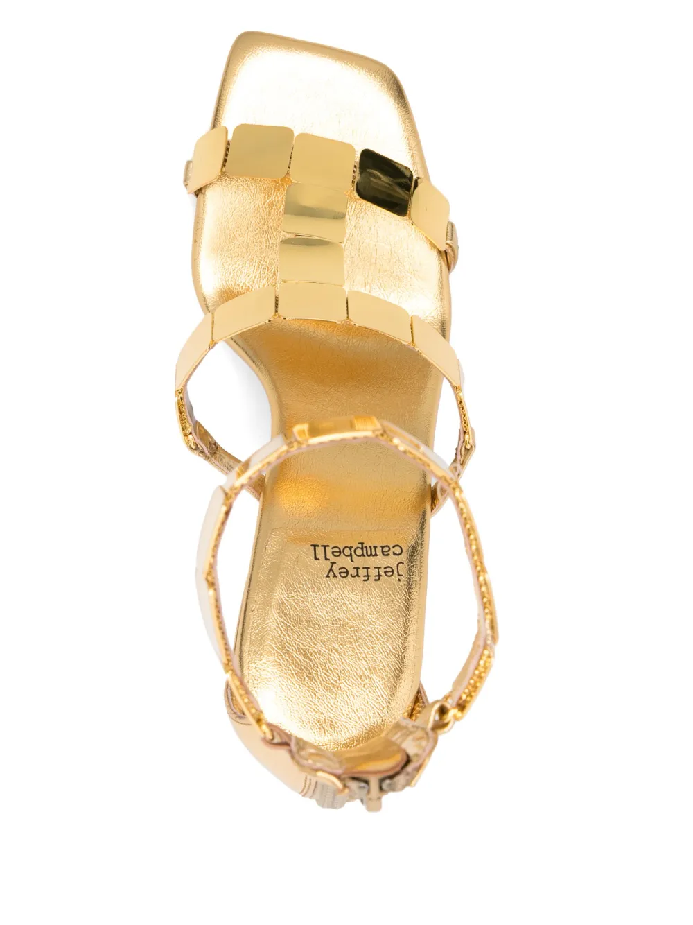 Jeffrey Campbell 70mm leather heeled sandals Gold