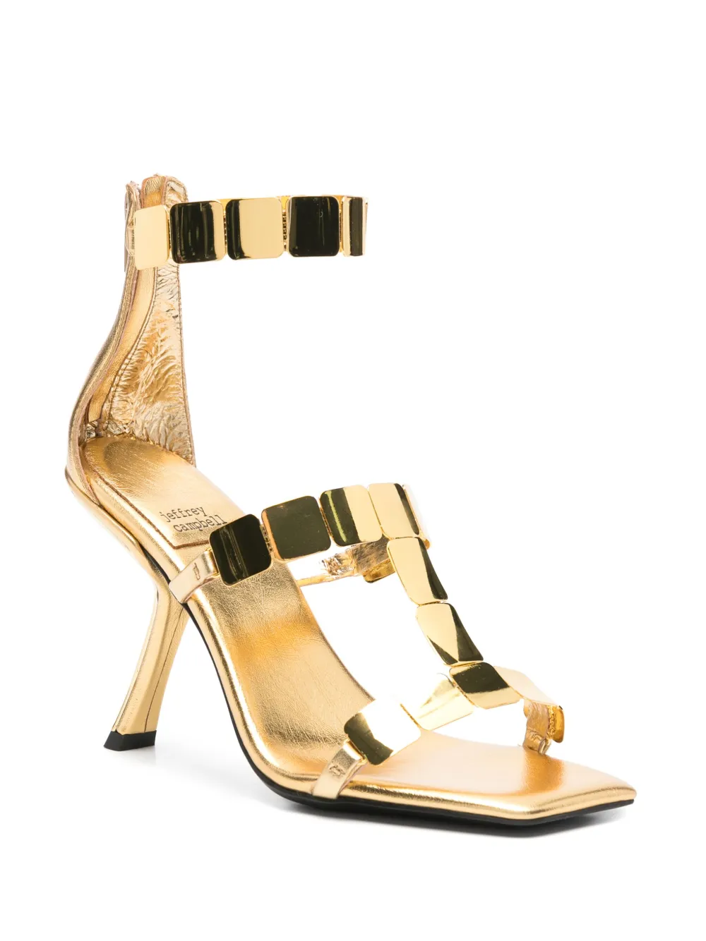 Jeffrey Campbell 70mm leather heeled sandals Gold