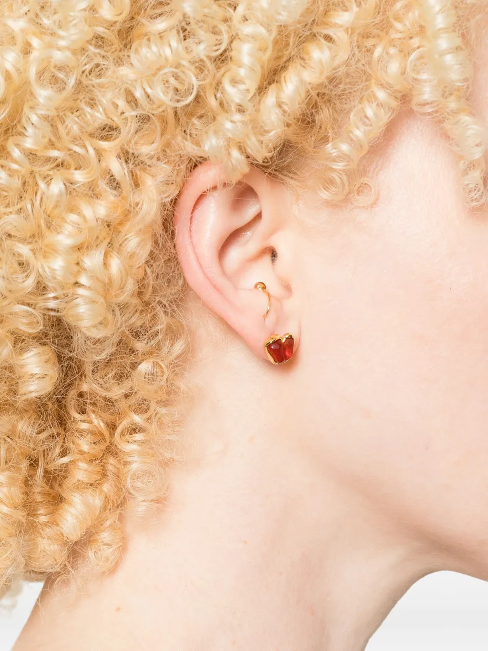 Ryenn's Eyes Carnelian Heart stud earrings - Goud
