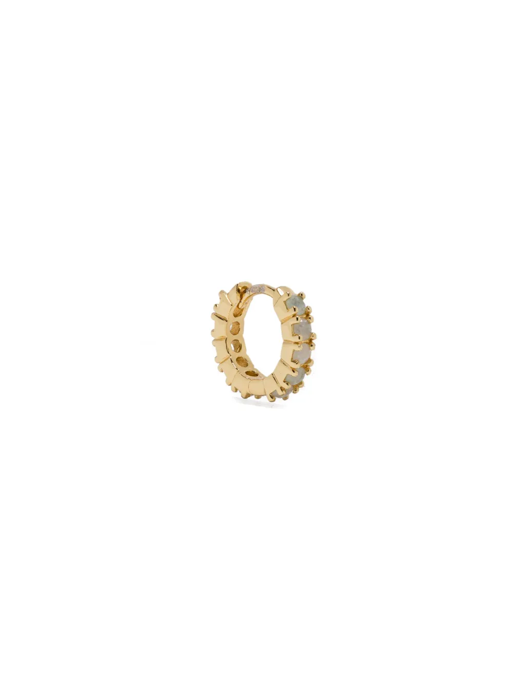 Ryenn's Eyes Aventurine Huggie Hoops In Gold