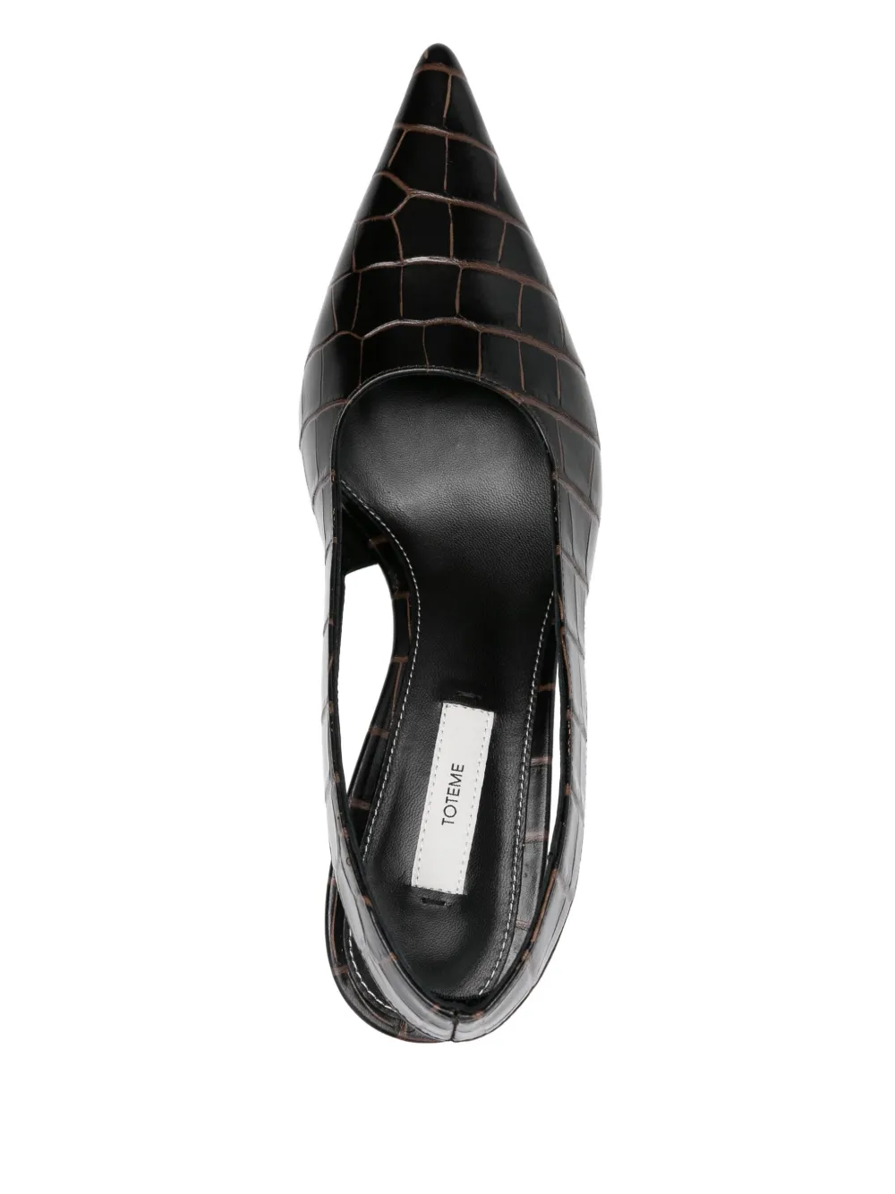 TOTEME 70mm crocodile-effect pumps Brown