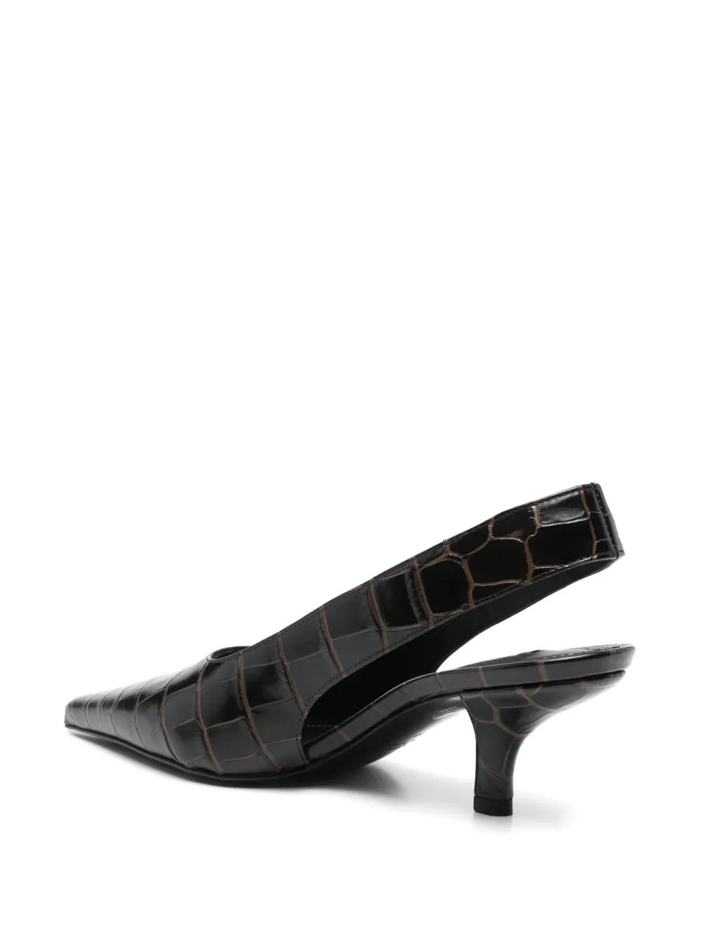TOTEME 70mm crocodile-effect pumps Brown