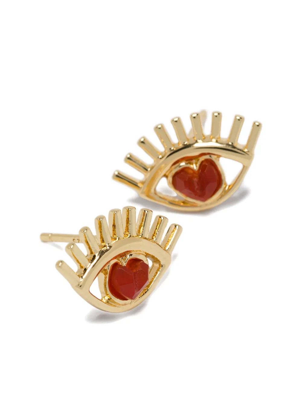  Ryenn's Eyes Carnelian Eye Stud Earrings - Gold 