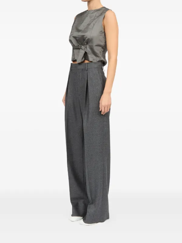 【MM6 Maison Margiera】バージンウール ストレートレッグパンツ MM6 Maison Margiela バージンウール パンツ | グレー | FARFETCH JP