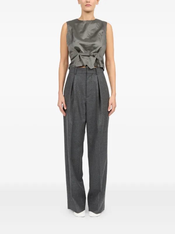 【MM6 Maison Margiera】バージンウール ストレートレッグパンツ MM6 Maison Margiela バージンウール パンツ | グレー | FARFETCH JP