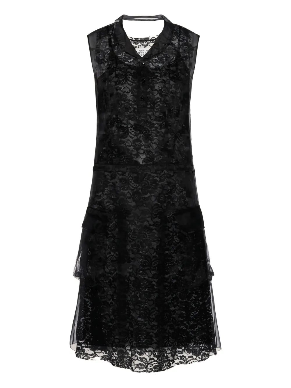 Maison Margiela lace-trimmed pocket mini dress | Black | Image 1