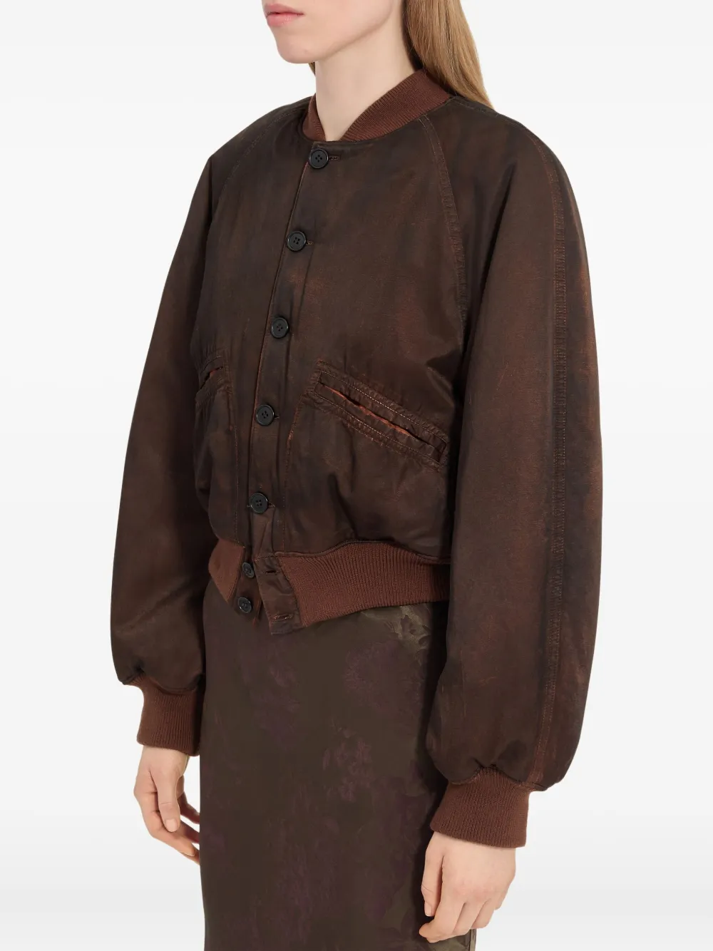 MM6 Maison Margiela Button-up bomberjack Bruin