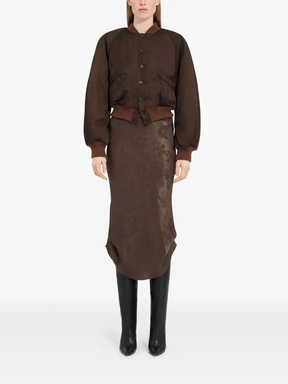 MM6 Maison Margiela Button-up bomberjack Bruin