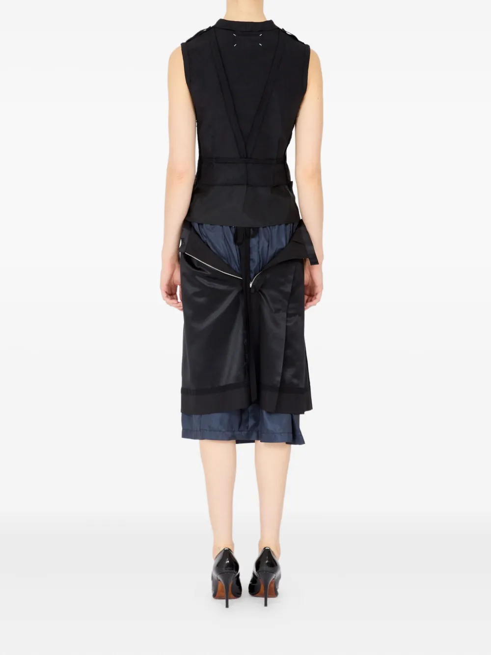 Maison Margiela Tweekleurige top Zwart
