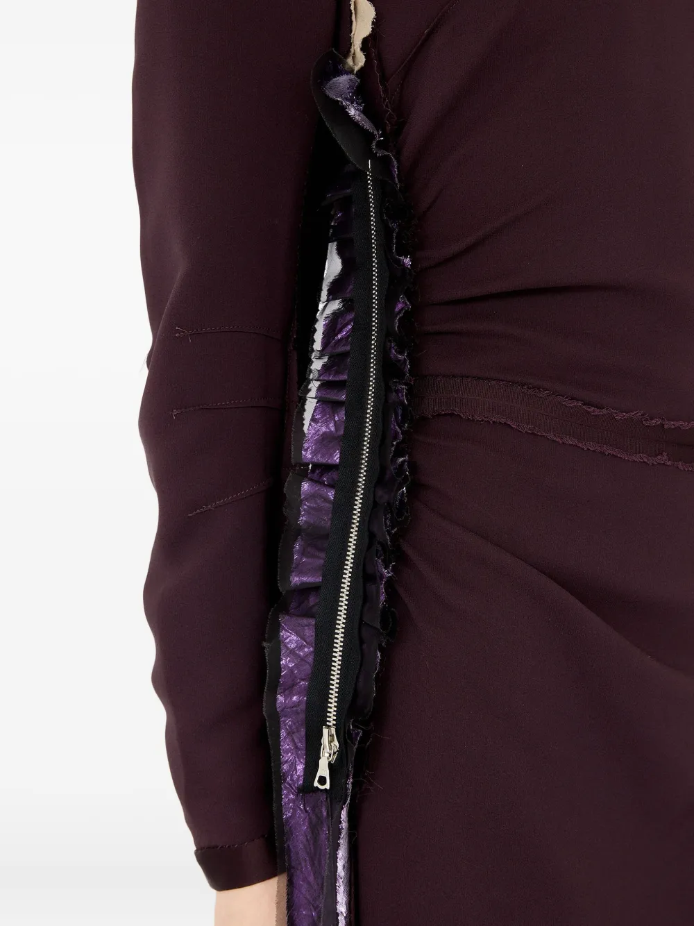 Maison Margiela Gesmockte midi-jurk Bruin