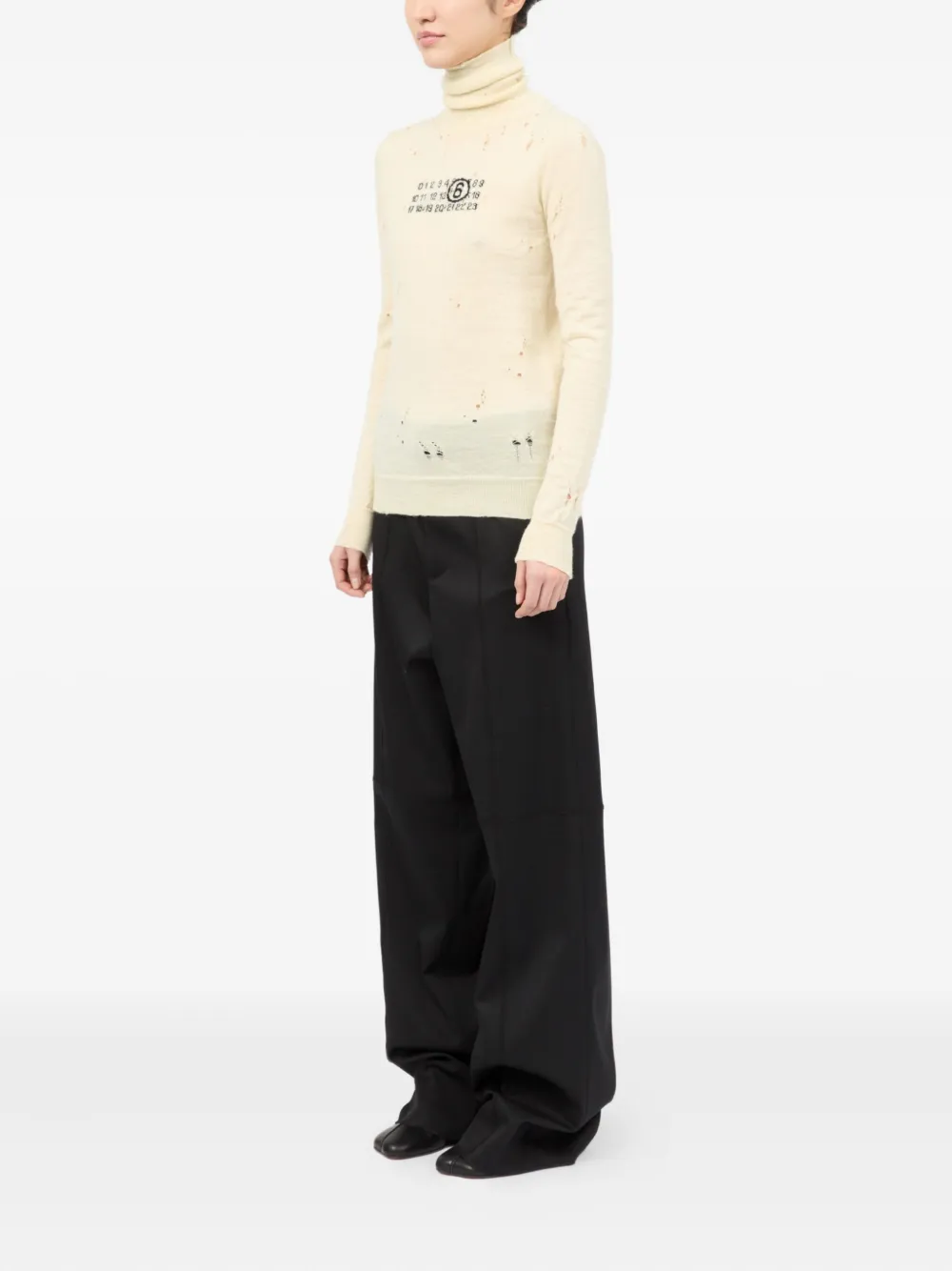 Shop Mm6 Maison Margiela Numbers-motif Sweater