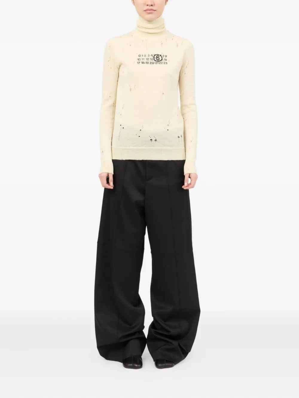 Shop Mm6 Maison Margiela Numbers-motif Sweater