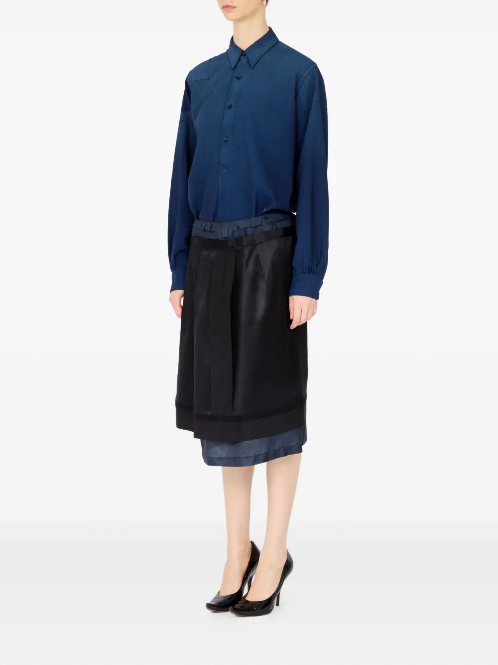 Maison Margiela Gelaagde midi-rok - Zwart