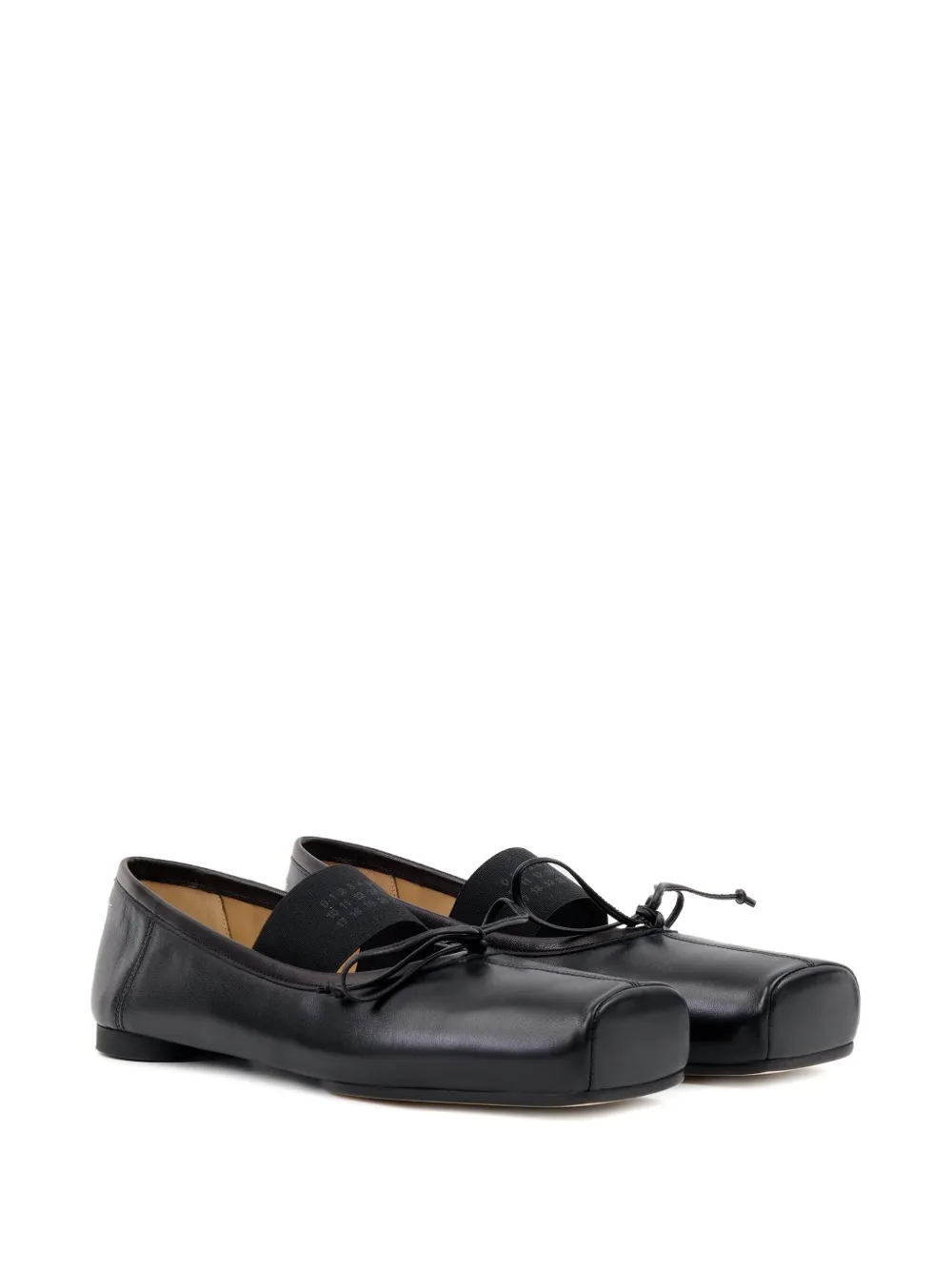 MM6 Maison Margiela leather ballet flats - Zwart