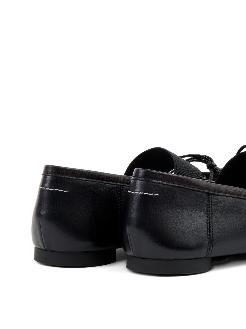 MM6 Maison Margiela leather ballet flats Black