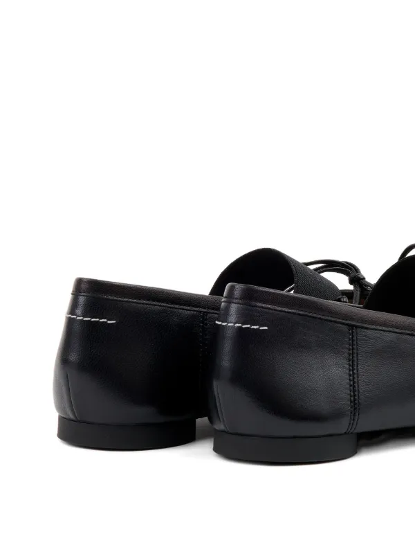 【関税&送料込み】Mm6 Maison Margiela Black Leather Flats MM6 Maison Margiela Leather Ballet Flats | Black | FARFETCH