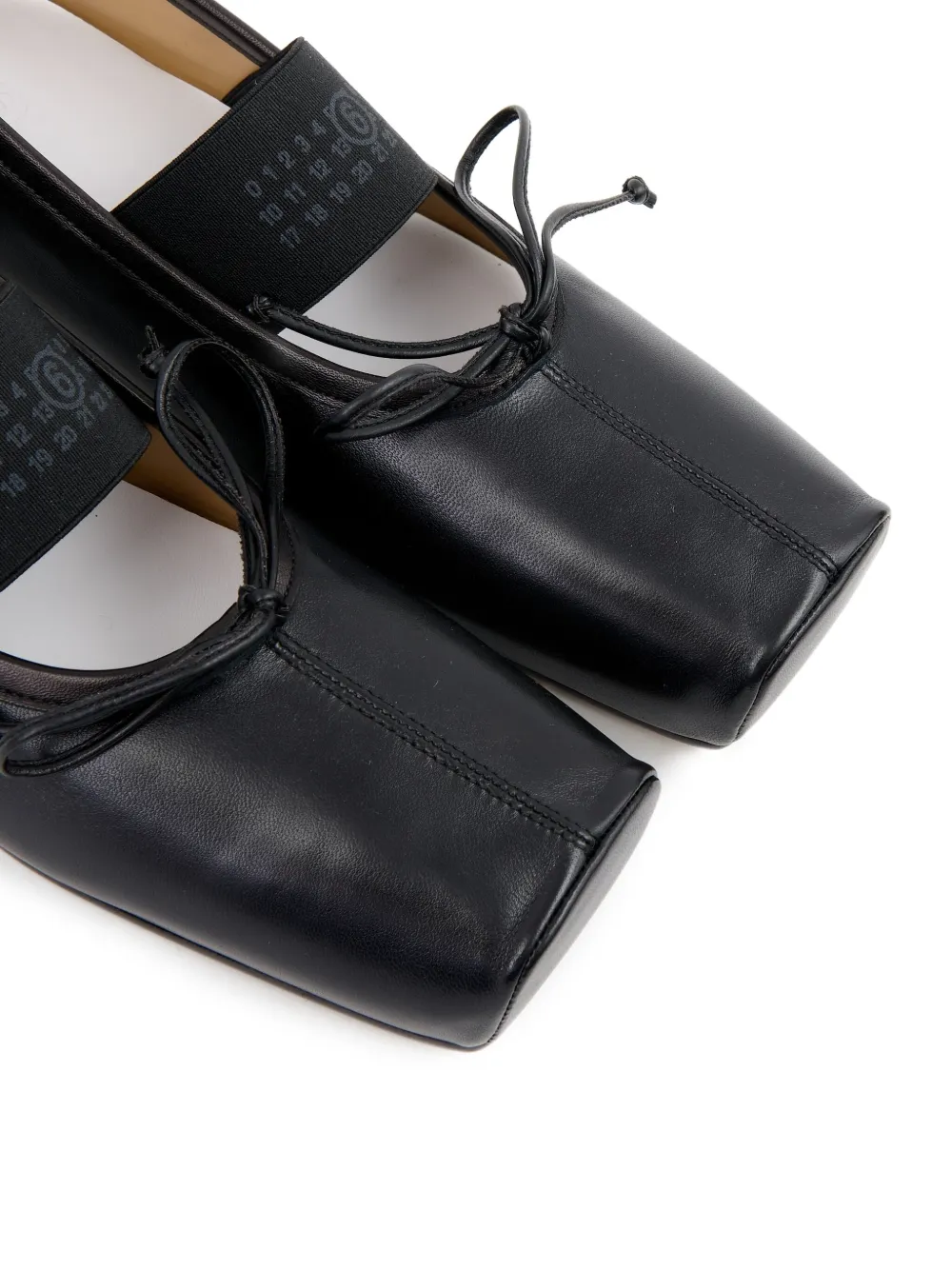 MM6 Maison Margiela leather ballet flats Black