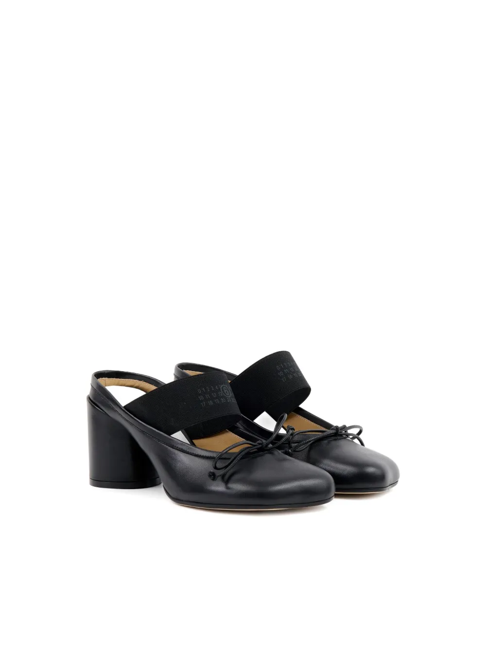 MM6 Maison Margiela 70 mm ballet muiltjes met logo-elastiek Zwart