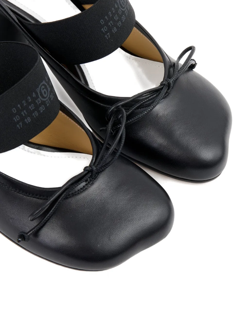 MM6 Maison Margiela 70 mm ballet muiltjes met logo-elastiek Zwart