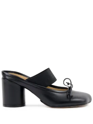 MM6 Maison Margiela 70mm logo-elastic Ballet Mules | Black