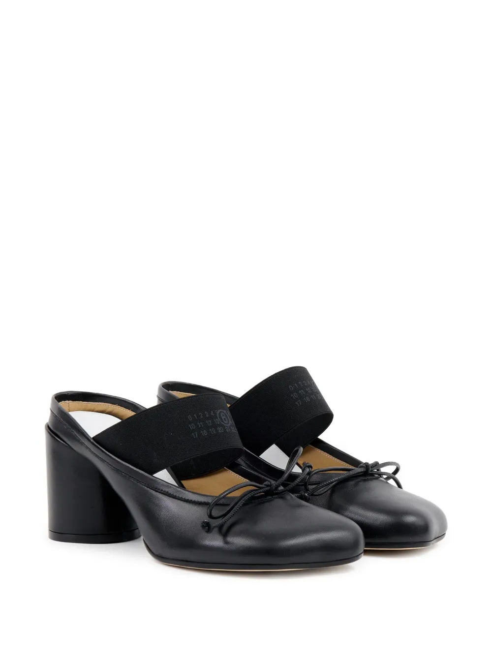 MM6 Maison Margiela 70mm logo-elastic Ballet mules | Heeled Mules | Image 2