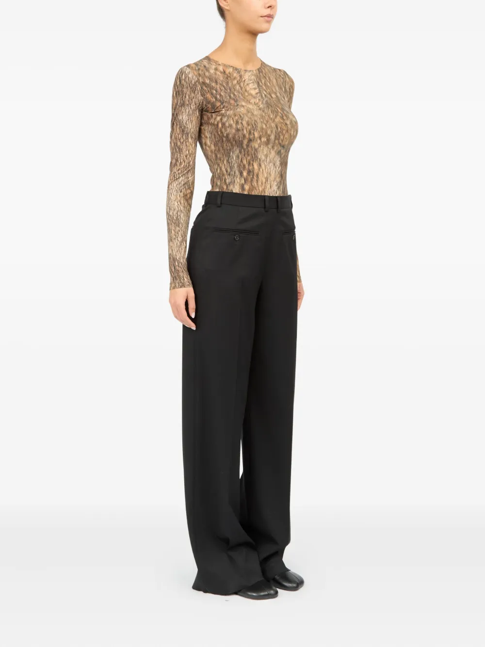 MM6 Maison Margiela High waist broek - Zwart