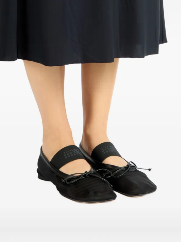 MM6 Maison Margiela Mesh Ballerina Shoes | Black | FARFETCH