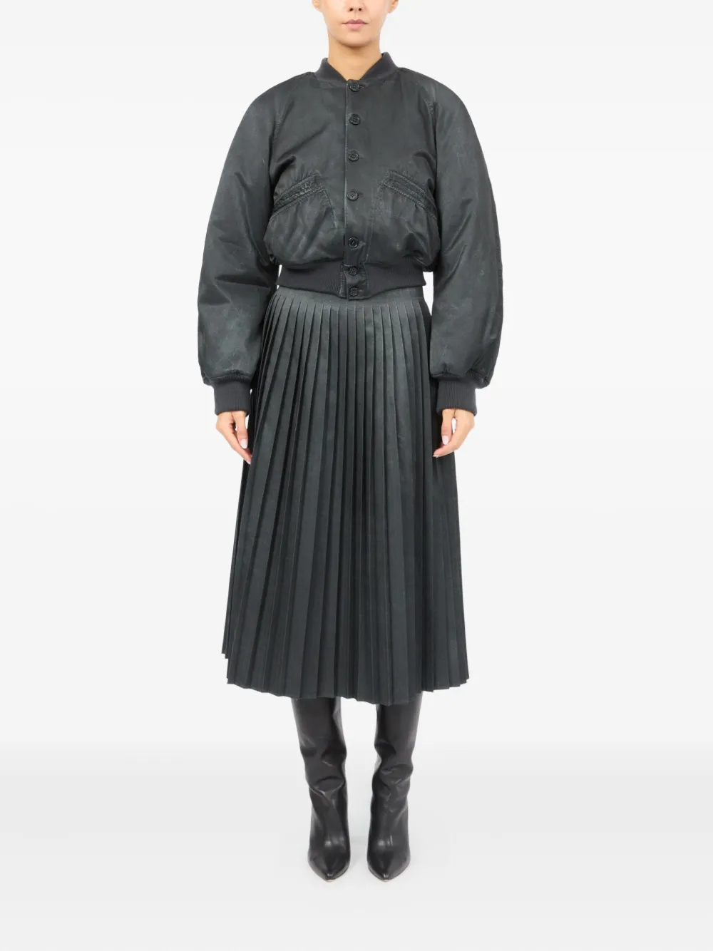 MM6 Maison Margiela Cropped bomberjack Zwart