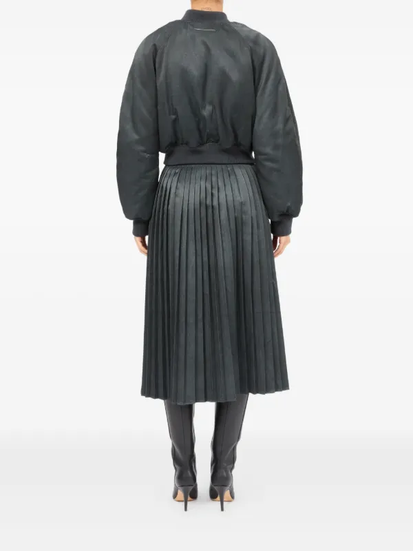 【MM6 Maison Margiela】クロップド MA-1 MM6 Maison Margiela クロップド ボンバージャケット | ブラック