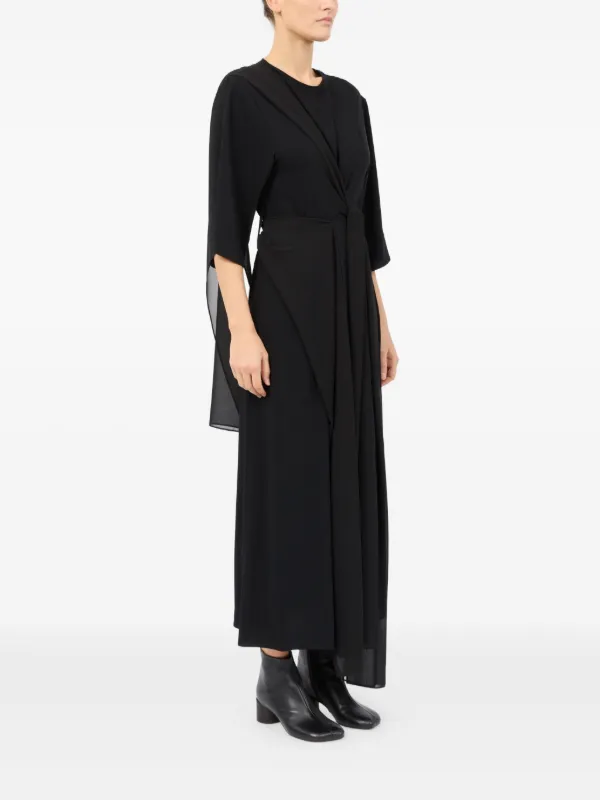 ★MM6 Maison Margiela★ Midi dress black S52DD0004STJ380961 MM6 Maison Margiela Asymmetric Midi Dress | Black | FARFETCH
