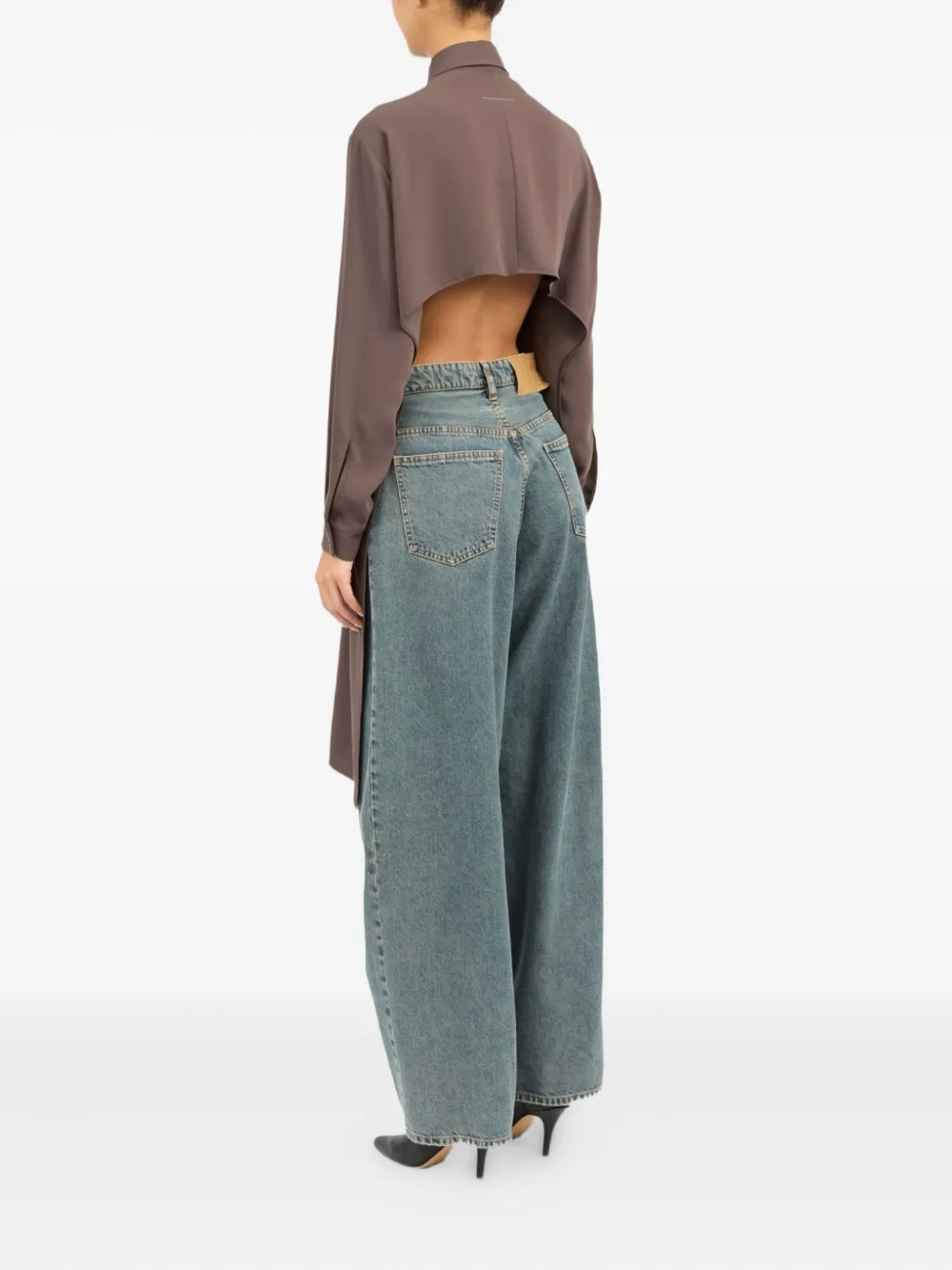 MM6 Maison Margiela Blouse met lange mouwen Bruin